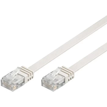 Patchcord CAT 6 U/UTP plochý bílý 5m