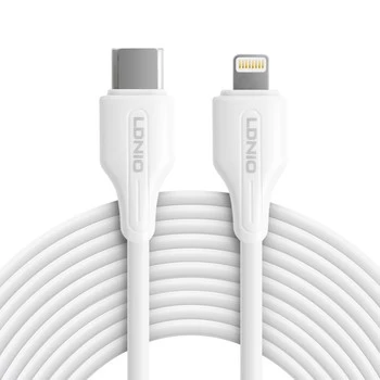 Kabel USB-C - Lightning LDNIO 1m 30W bílý LC121I