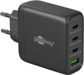 3x USB-C USB síťová nabíječka 68W Goobay BLACK