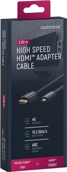 CLICKTRONIC HDMI - micro HDMI 2.0 4K 60Hz 2m kabel