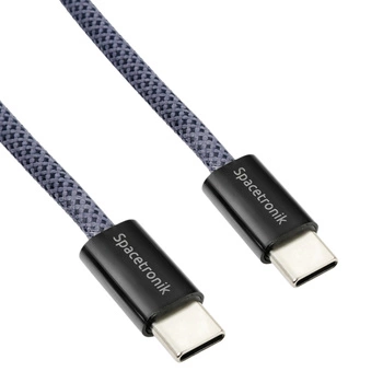 Kabel USB-C PD100/240W Spacetronik 1m tmavě modrý