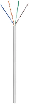 Kabel CAT6 U/UTP AWG 24/7 s kroucenou dvojlinkou Goobay šedý 100m