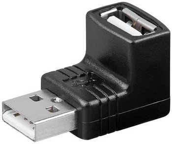 Úhlový adaptér USB 2.0 zásuvka-zástrčka Goobay černý