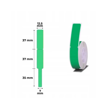 Etykiety do klabli seria B Niimbot 12.5 x 74 i 35 mm 65 szt zielony