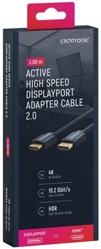 CLICKTRONIC DisplayPort DP - HDMI 2.0 4K Kabel 1m