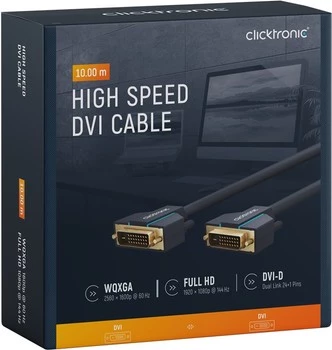 CLICKTRONIC DVI-D - DVI-D (24+1) Kabel 10m