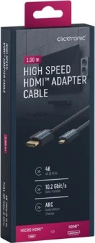 CLICKTRONIC HDMI - micro HDMI 2.0 4K 60Hz 1m Kabel