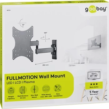 Goobay BASIC FULLMOTION S 23"-42" 15kg TV-Halterung