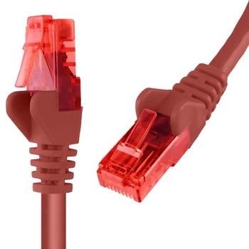 RJ45 CAT 6 U/UTP AWG24 rot 1m Kabel