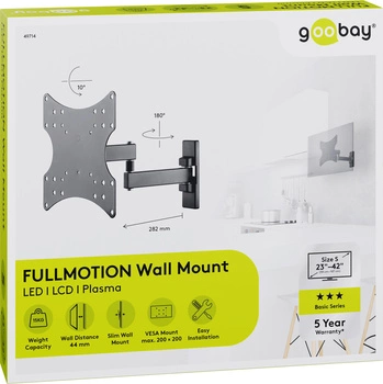 Goobay BASIC FULLMOTION S 23"-42" 15kg TV-Halterung
