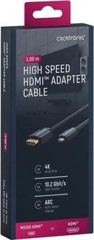 CLICKTRONIC HDMI - micro HDMI 2.0 4K 60Hz 1m Kabel