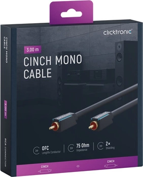 CLICKTRONIC Audiokabel 1xRCA - 1xRCA Koaxial 3m