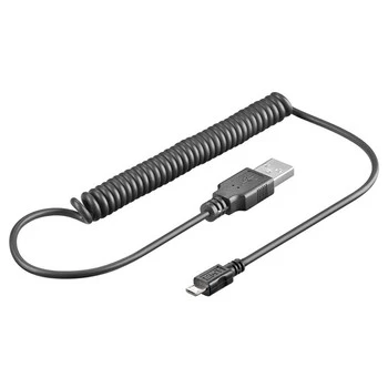 USB - microUSB Spiralkabel 40-100cm Goobay