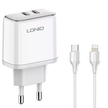 Ladegerät mit Kabel Apple MFI Lizenz 35W 2x USB-C