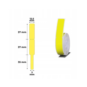 Etykiety do klabli seria B Niimbot 12.5 x 74 i 35 mm 65 szt żółty