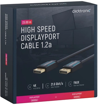 CLICKTRONIC DisplayPort DP - DP 1.2 4K cable 15m