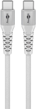 USB-C 2.0 cable Goobay SuperSoft TEXTIL white 05m
