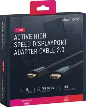 CLICKTRONIC DisplayPort DP - HDMI 2.0 4K cable 3m