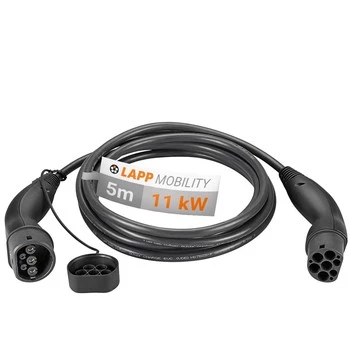 EV PHEV Type 2 LAPP cable 11kW 20A black 5m