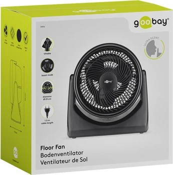 Goobay 9" 30W floor fan black