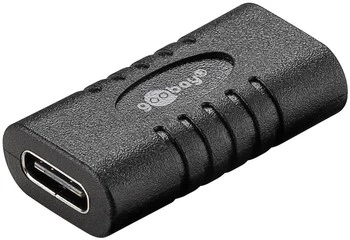 USB-C to USB-C adapter (barrel) Goobay BLACK