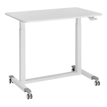 Adjustable table on wheels Buddy 04 white