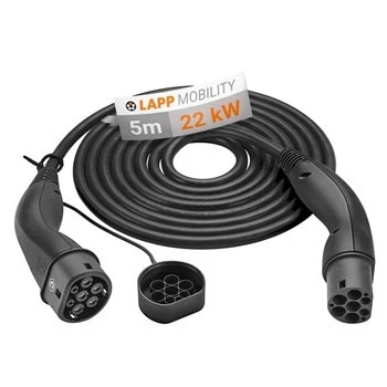 EV HELIX Type 2 LAPP cable 22kW 32A black 5m