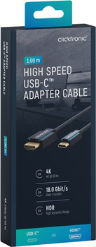 CLICKTRONIC USB-C - HDMI 2.0 4K 60Hz 1m cable