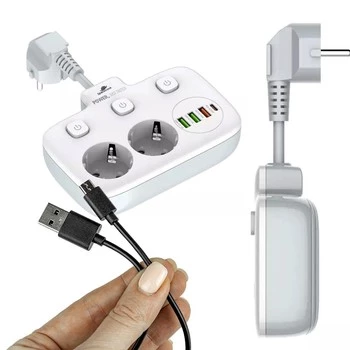 2x power strip 4xUSB USB-C PD QC charger