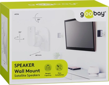 Speaker wall mount 35kg Goobay white x2