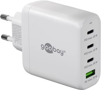 3x USB-C USB power charger 68W Goobay WHITE