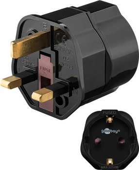 Travel adapter gn. Europe plug UK GB Goobay