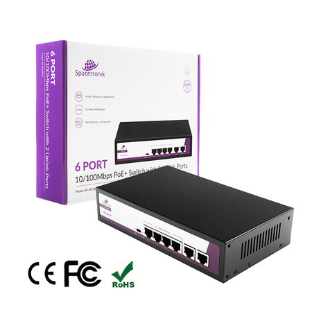 SWITCH 6-port 100Mbps POE 65W SP-SF1006P