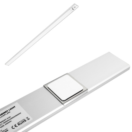 Bezprzewodowa lampa LED Czujnik ruchu 80cm Srebrna