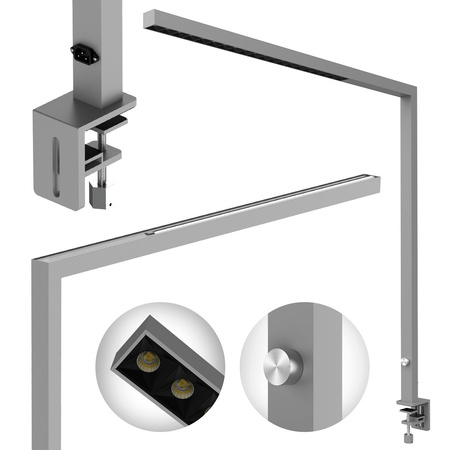 Lampa biurkowa LED boczna GLOW D22 Pro Srebrna