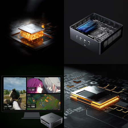 Minisforum UM790 PRO vysokorýchlostný mini PC, AMD Ryzen 9 7940HS, AMD Radeon 780M, 32 GB RAM DDR5, 2 x M.2 SSD 1 TB, Windows 11 Pro, 8K