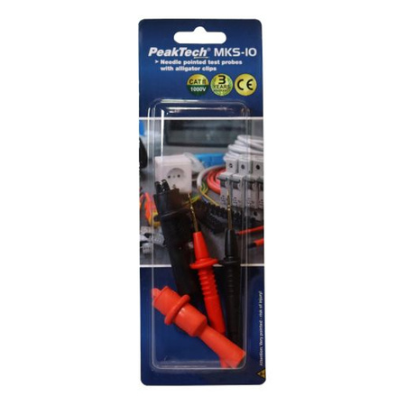 Peaktech MKS-10 4 mm test leads and crocodiles
