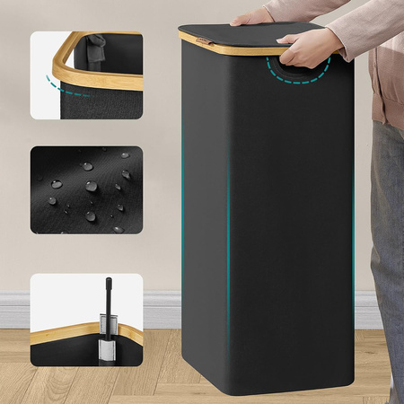 Kosz na pranie 90L 1 komorowy czarny