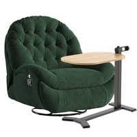 Zestaw wypoczynkowy fotel Spacetronik Flax 04M zielony + stolik regulowany BUDDY