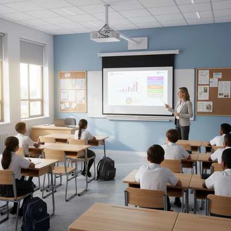 Ekran projekcyjny zwijany ręcznie 120" 16:9 biały