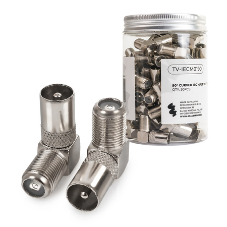 F-Buchse / TV-Stecker gewinkelt TV-IECM0190 Box 50Stk