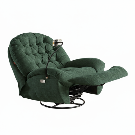 Fotel elektrycznie regulowany Spacetronik Flax 04 relaksacyjny bujany zielony