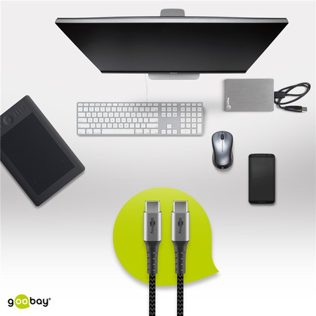 Kábel USB-C 2.0 480 Mb/s Goobay TEXTIL 1 m