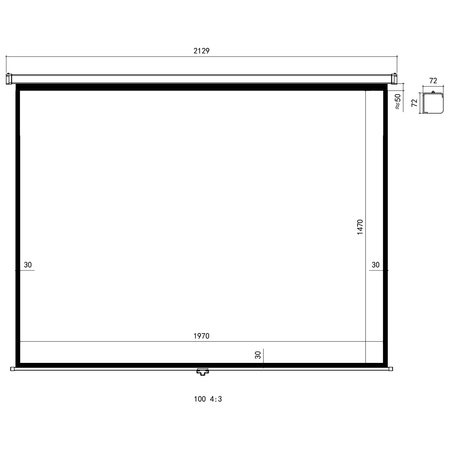 Ekran projekcyjny zwijany ręcznie 100" 4:3 biały