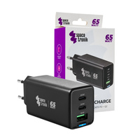 3-in-1 USB-C USB PD Quick 65W 5A Ladegerät schwarz