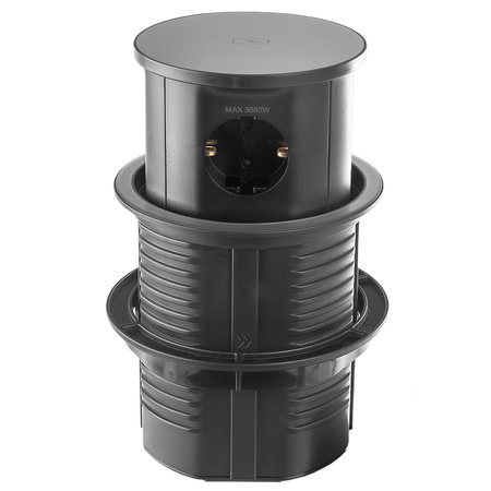 Spacetronik SPS-R3D6B V2 kruhová stolová zásuvka