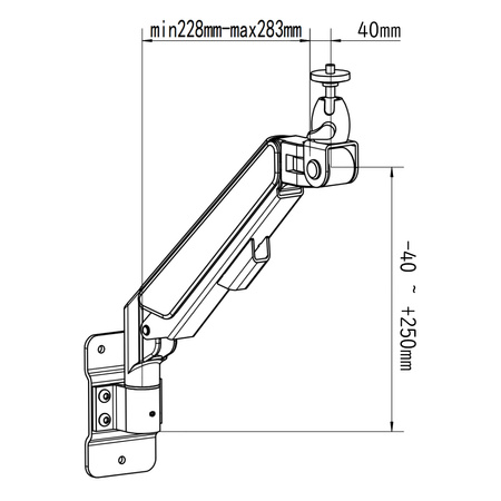 Aluminiowy Uchwyt Ścienny SPAZ110B do Monitora i Projektora (2-9 kg)