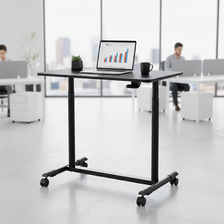 Buddy 04 adjustable table on wheels black