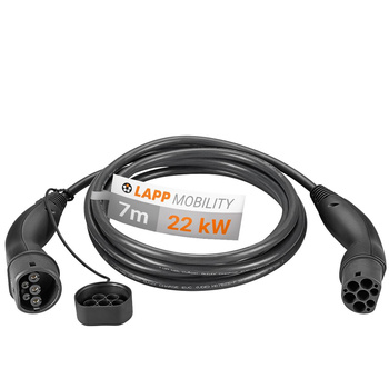 EV PHEV typ 2 LAPP kábel 22kW 32A čierny 7m