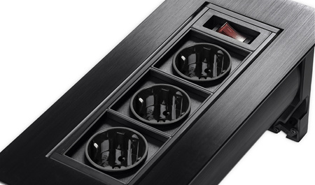 Spacetronik SPS-O33B V2 countertop swivel socket